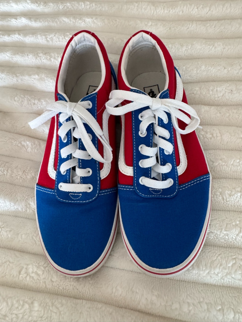 Vans Youth Red White Blue Sneakers Size 5.5 Skate Shoes